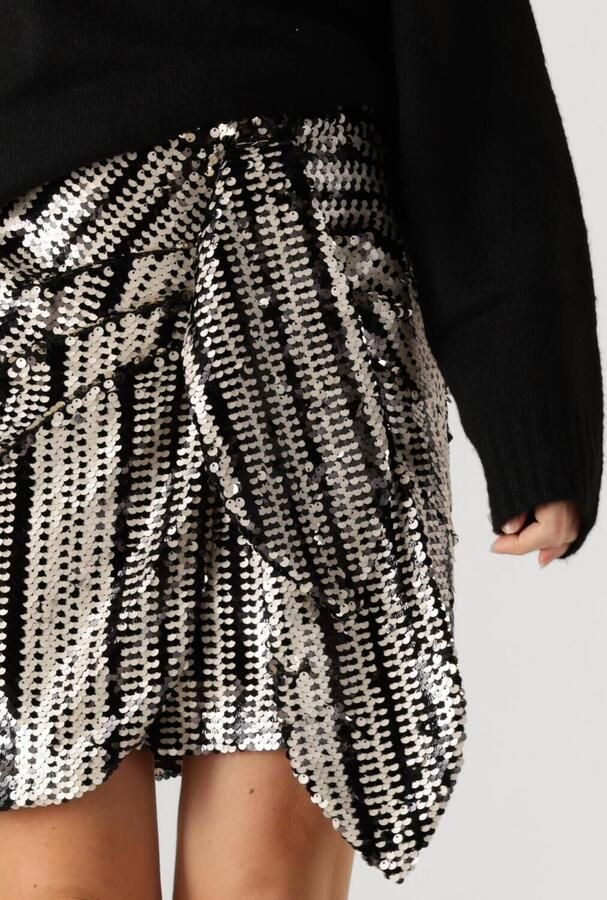 Ibana Zwart en Wit Pailletten Minirok Black Dames - Foto 2