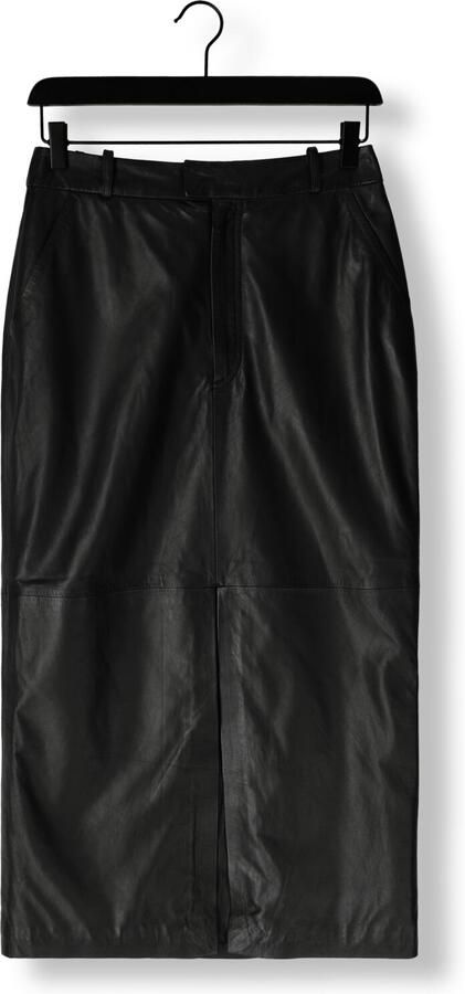 Ibana Zacht leren pencil skirt Steca zwart - Foto 3