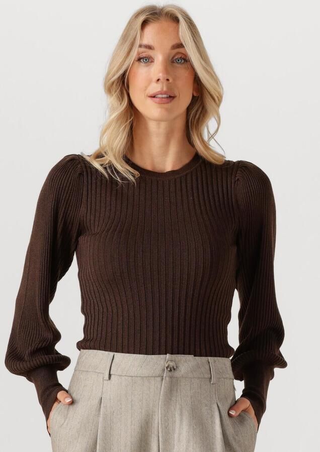 IBANA pullover trui donkerbruin met lurex - Foto 4