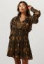 Ibana Lurex jurk met print Deela bruin - Thumbnail 1