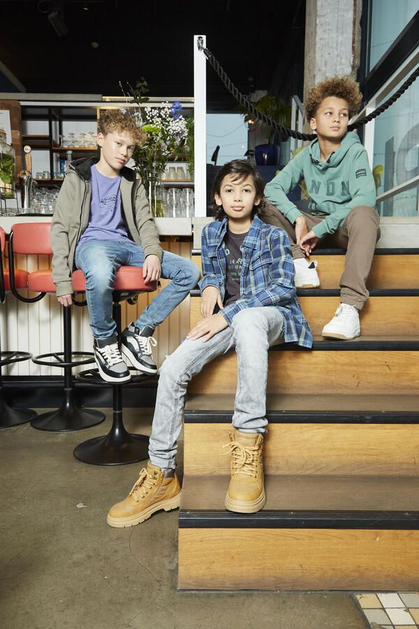 INDIAN BLUE JEANS Jongens Broeken Jog Pant Check Zip Zwart - Foto 2