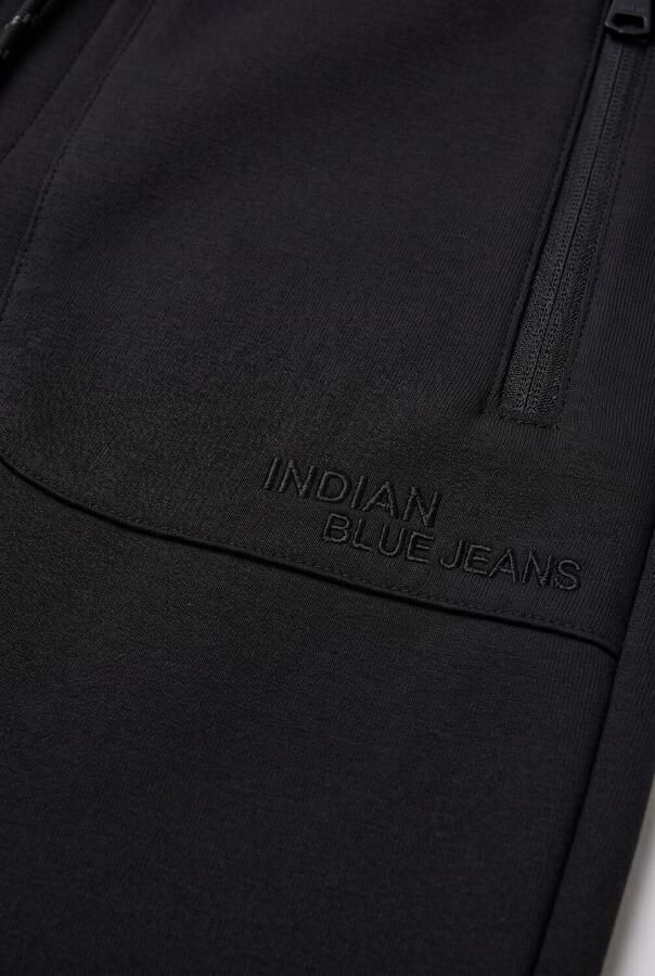 INDIAN BLUE JEANS Jongens Broeken Jogpant Zip Zwart