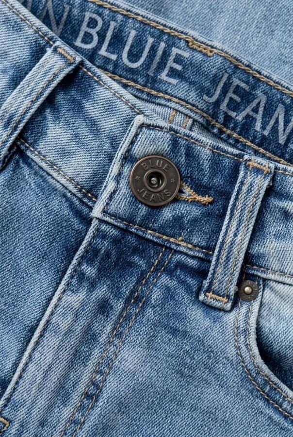 Indian Blue Jeans denim wide leg regular waist short medium blue denim - Foto 3