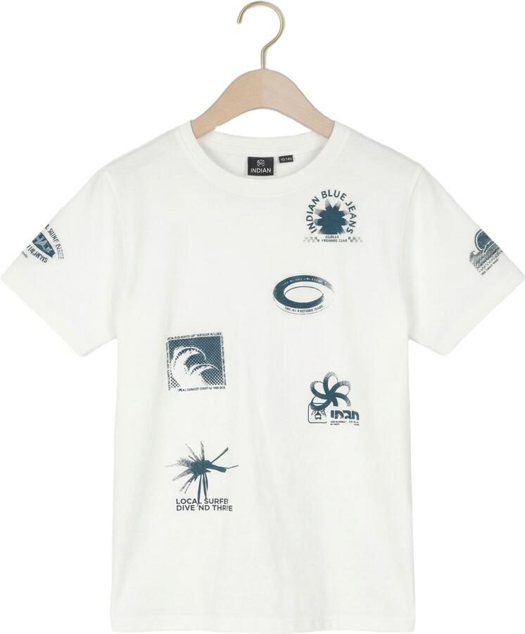 INDIAN BLUE JEANS Jongens Polo's & T-shirts T-shirt Aop Ecru