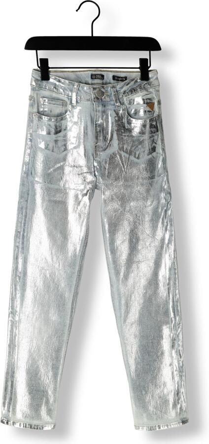 Indian Blue Jeans coated straight leg jeans zilver metallic - Foto 4