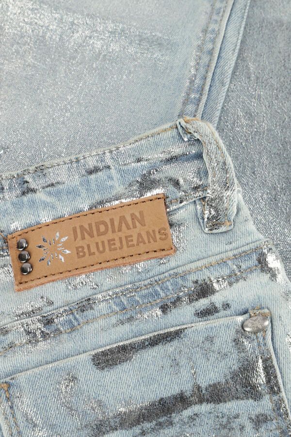 Indian Blue Jeans coated straight leg jeans zilver metallic - Foto 1