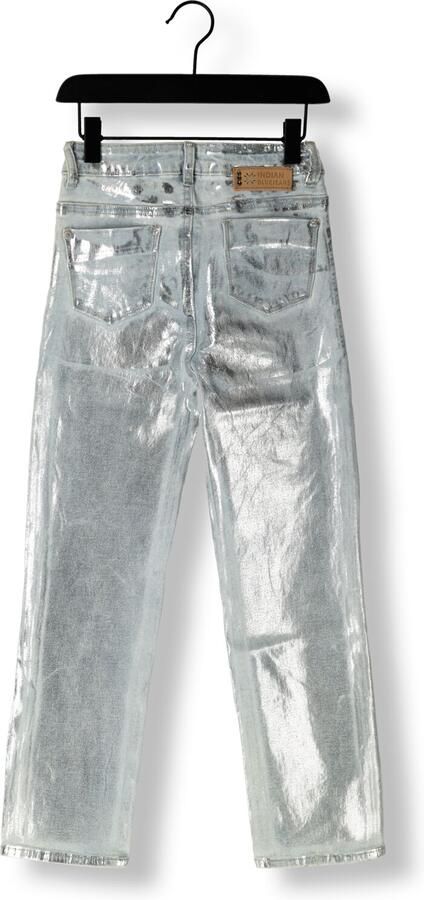 Indian Blue Jeans coated straight leg jeans zilver metallic - Foto 3