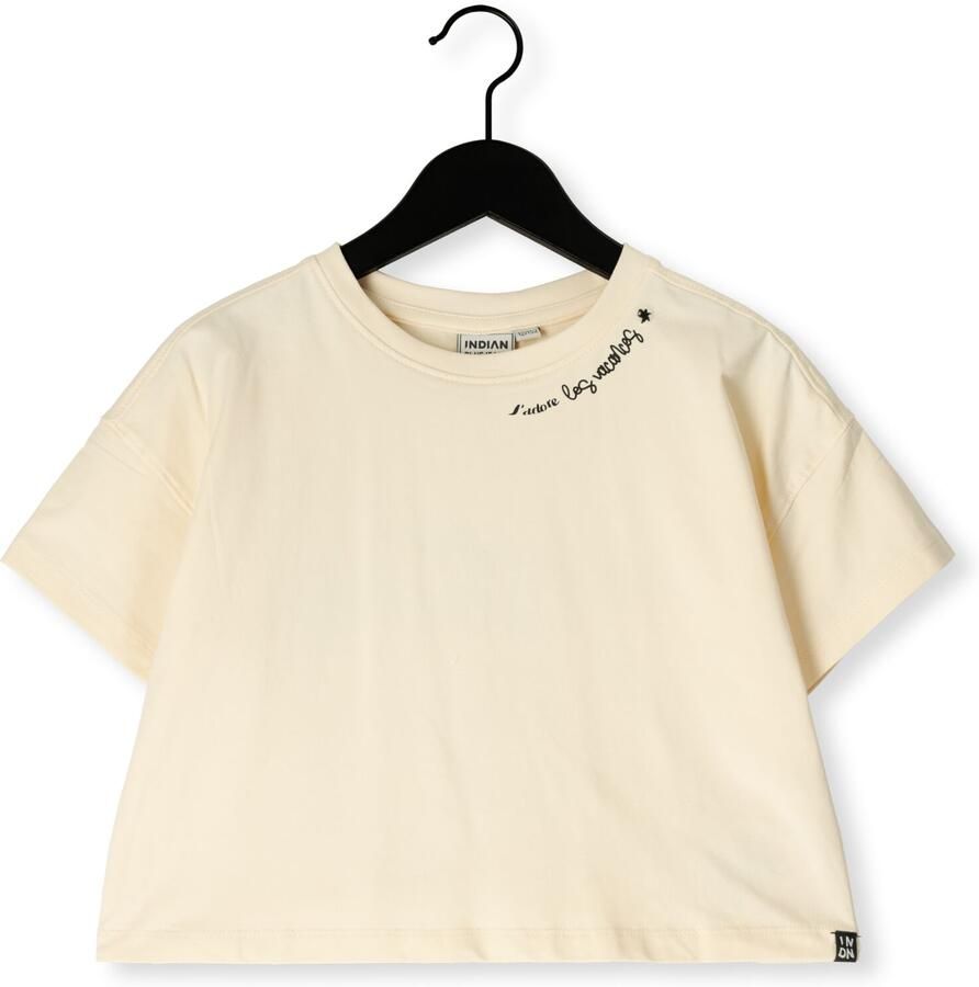 INDIAN BLUE JEANS Meisjes Tops & T-shirts T-shirt Wide Cropped Creme