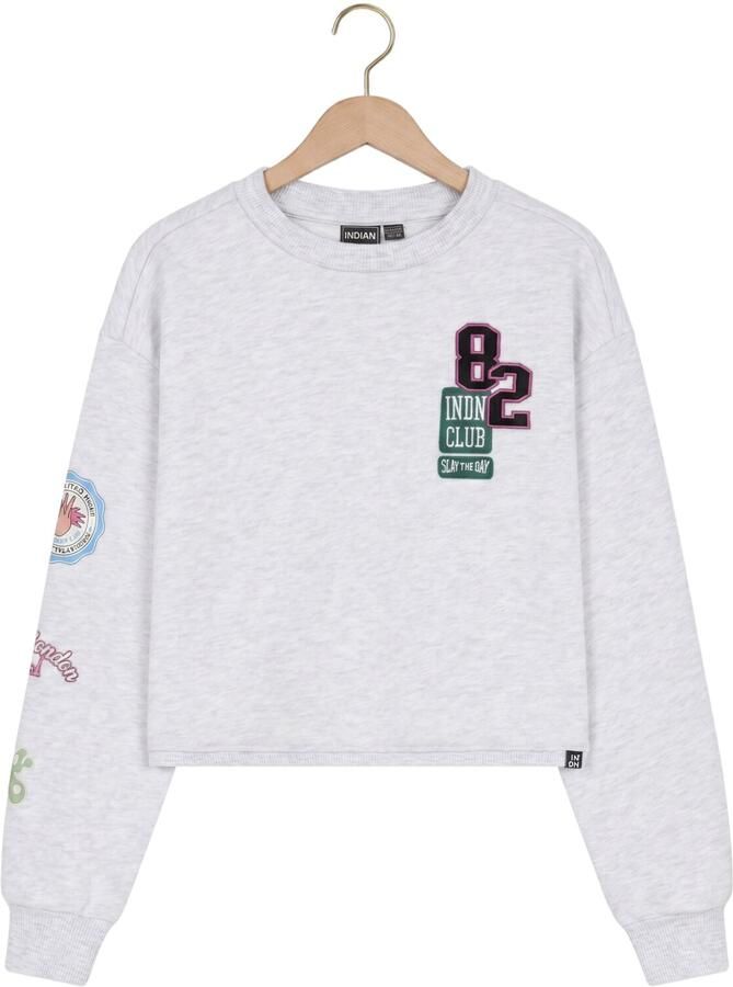 INDIAN BLUE JEANS Meisjes Truien & Vesten Sweater Patches Lichtgrijs