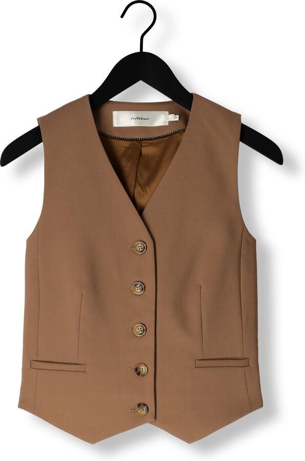 InWear Klassieke Vest met V-Hals en Knopen Brown Dames - Foto 3