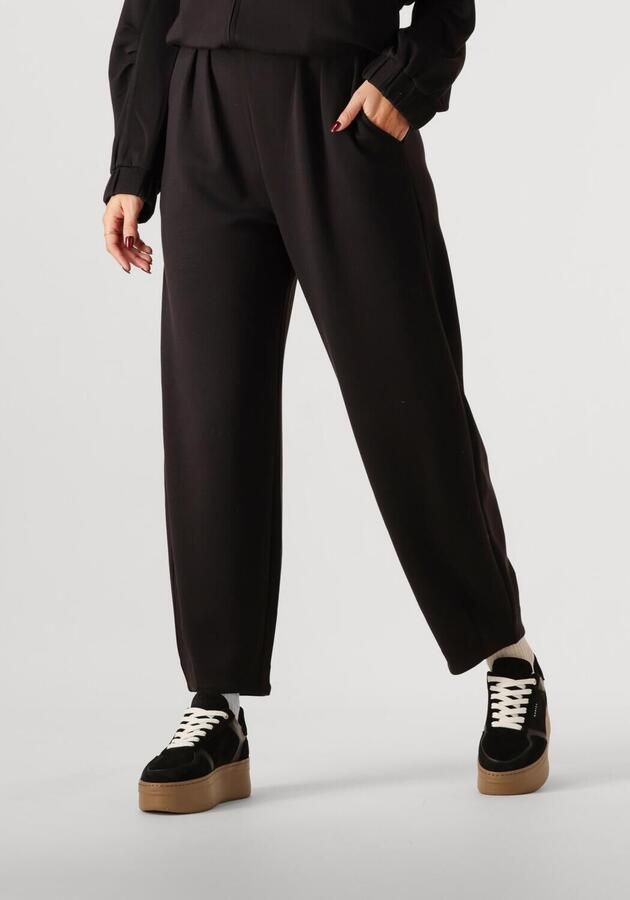 InWear Zwarte Wijde Pijp Elastische Taille Broek Black Dames
