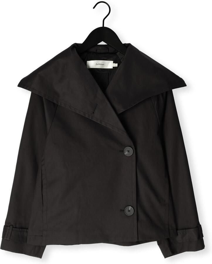 InWear Zwarte korte jas met brede kraag Black Dames - Foto 2