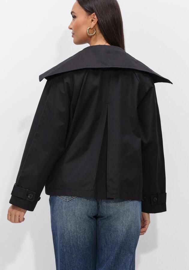 InWear Zwarte korte jas met brede kraag Black Dames - Foto 4