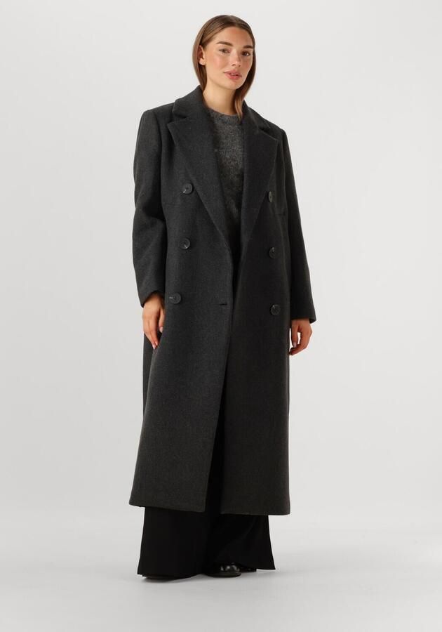INWEAR Dames Jassen Yunah Iw Long Coat Donkergrijs - Foto 4