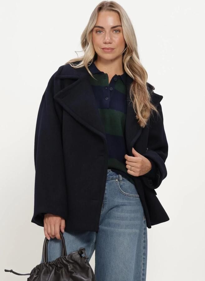 INWEAR Dames Jassen Zorahiw Short Db Coat Donkerblauw