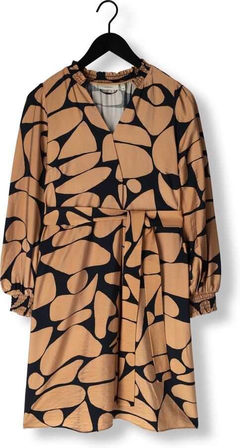 InWear Korte Tobacco Elements Jurk met Pofmouwen Beige Dames - Foto 3