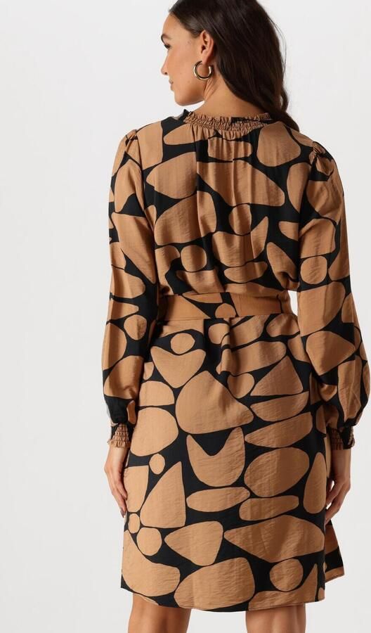 InWear Korte Tobacco Elements Jurk met Pofmouwen Beige Dames - Foto 2