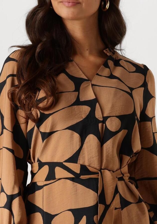 InWear Korte Tobacco Elements Jurk met Pofmouwen Beige Dames - Foto 1