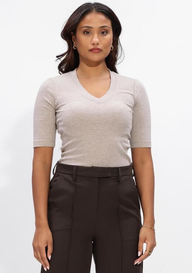INWEAR Dames Tops & T-shirts Dagnaiw Melange V T-shirt Beige