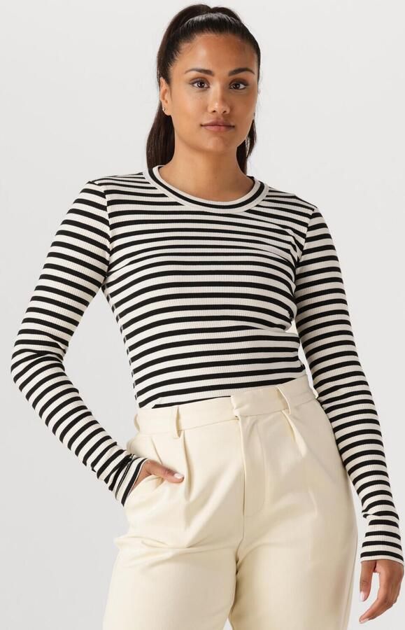 InWear Gestreepte Longsleeve Top 30108561 Zwart Wit Multicolor Dames - Foto 4