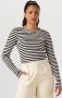 InWear Gestreepte Longsleeve Top 30108561 Zwart Wit Multicolor Dames - Thumbnail 1