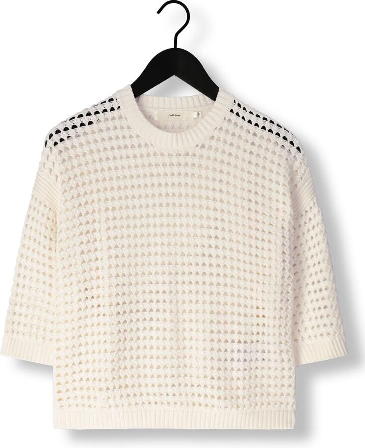 InWear Witte Gebreide Trui met Cool Patroon Beige Dames