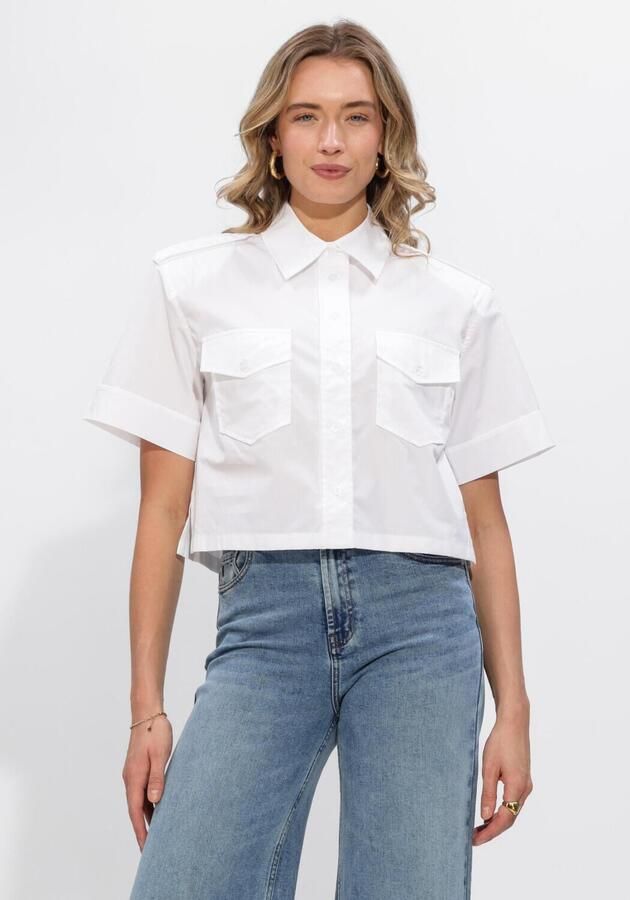 Janice Cropped poplin blouse Spike wit