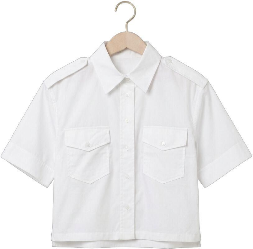 Janice Cropped poplin blouse Spike wit - Foto 2
