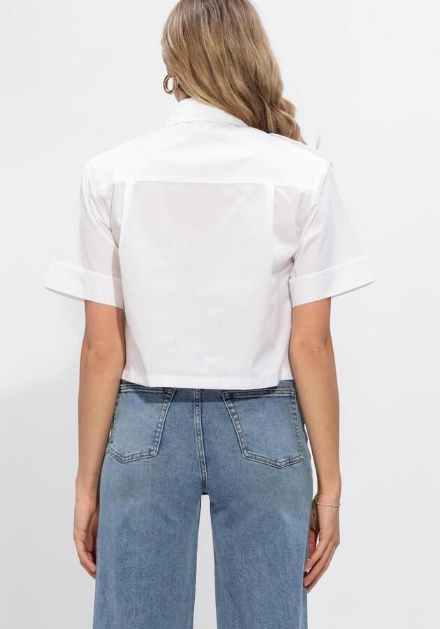 Janice Cropped poplin blouse Spike wit - Foto 3