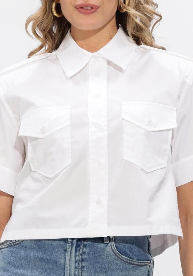 Janice Cropped poplin blouse Spike wit - Foto 4