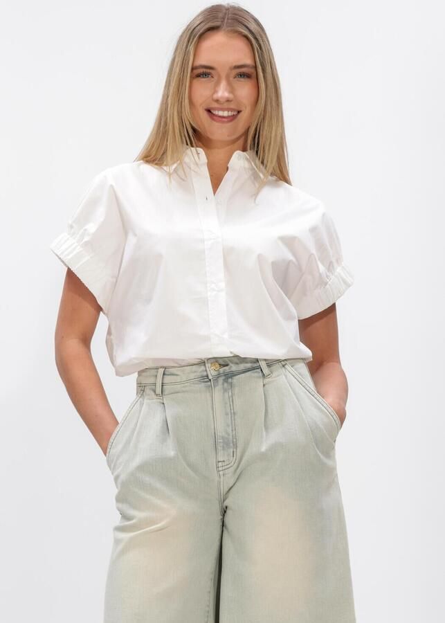 Janice Mouwloze poplin blouse Yaro wit