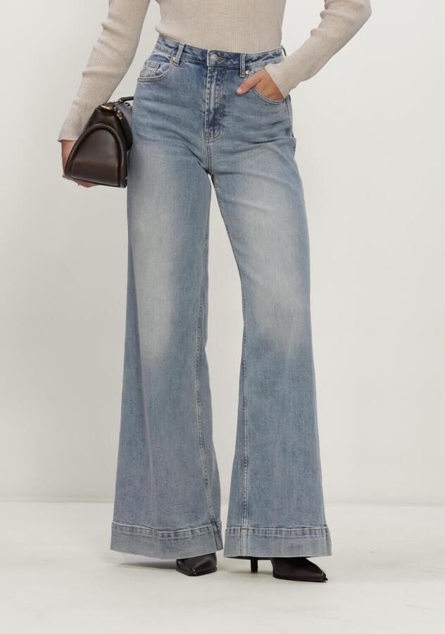JANICE Dames Jeans Dames Wide Leg High Rise Stretch Mason Lichtblauw