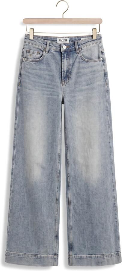 JANICE Dames Jeans Dames Wide Leg High Rise Stretch Mason Lichtblauw - Foto 4