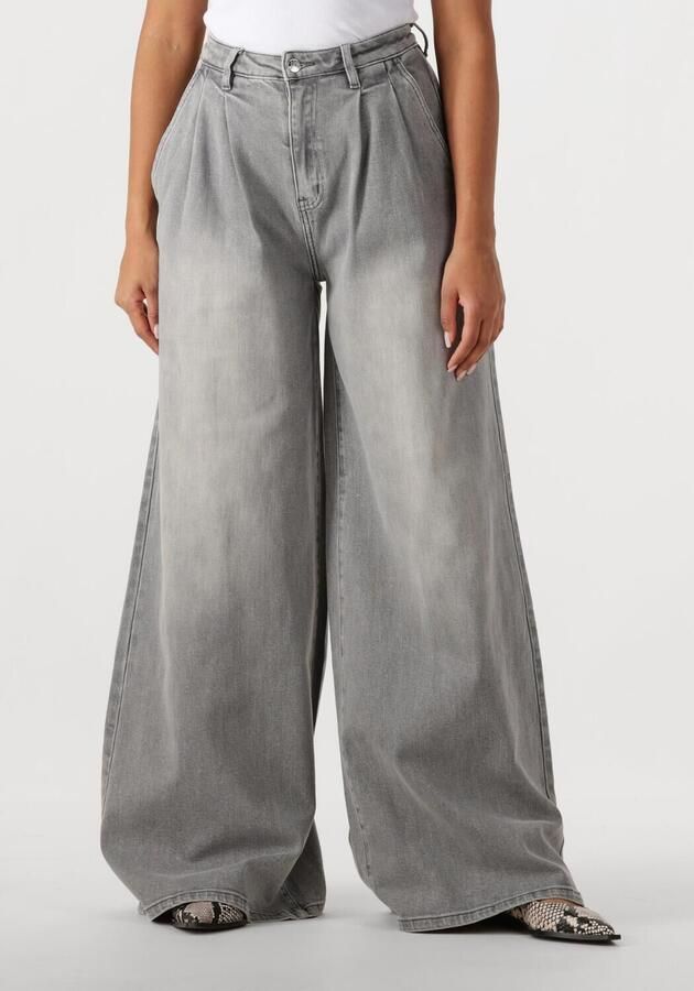 JANICE Dames Jeans Wijde Pijp Stretch Dollar Grijs - Foto 4