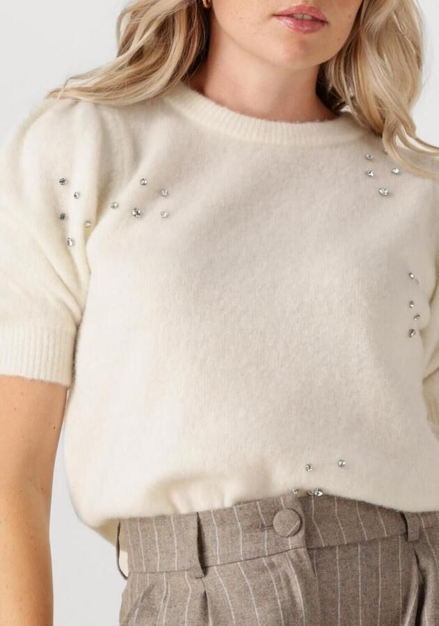Janice Zacht gebreide top met strass steentjes Peyton naturel - Foto 2
