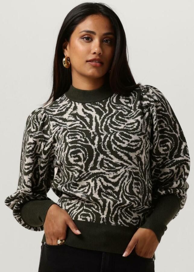 JANICE Dames Truien & Vesten Trui Gebreid Pof Mouw Jay Groen - Foto 4