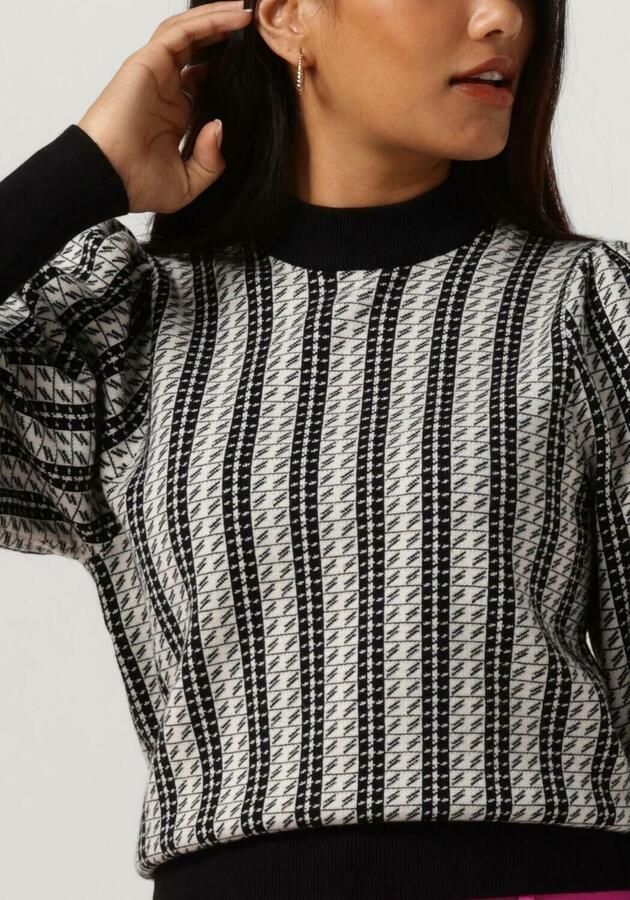 JANICE Dames Truien & Vesten Trui Gebreid Pof Mouw Jay Zwart - Foto 3