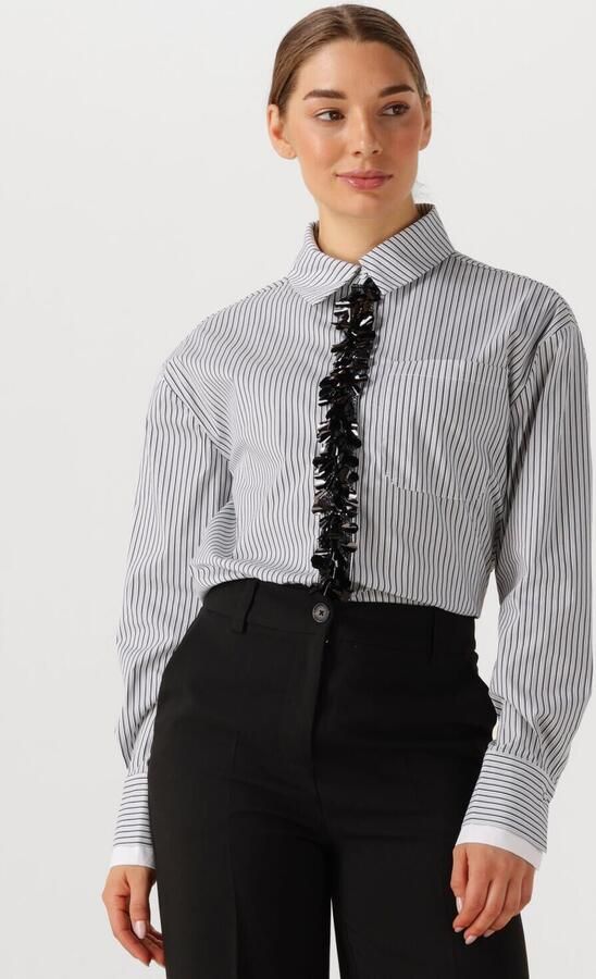 JANSEN AMSTERDAM Dames Blouses Alexis Blouse Cs1 718 Sequin Plaquet Wit - Foto 4