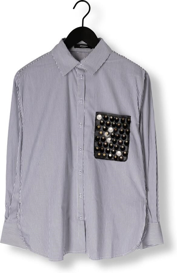 JANSEN AMSTERDAM Dames Blouses Goldie Blouse Cs3 726 Sequins Pocket Multi - Foto 2