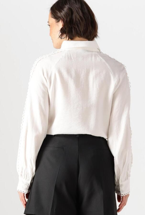 JANSEN AMSTERDAM Dames Blouses Indi Blouse Fs 793 Long Sleeve Lace Tape Wit - Foto 3