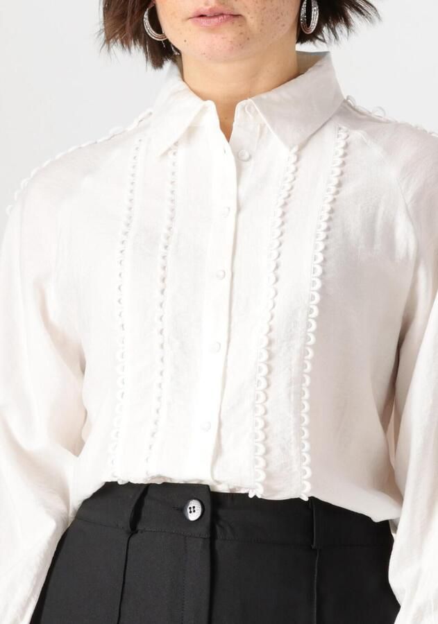JANSEN AMSTERDAM Dames Blouses Indi Blouse Fs 793 Long Sleeve Lace Tape Wit - Foto 2