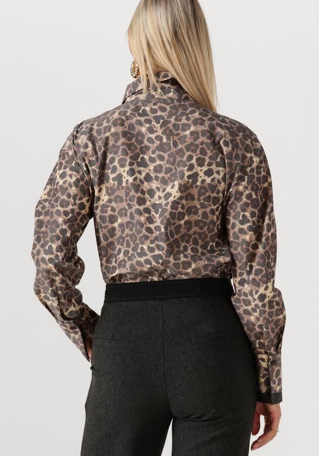 JANSEN AMSTERDAM Dames Blouses Kessa Blouse Wa 738 Necktie Bruin - Foto 2