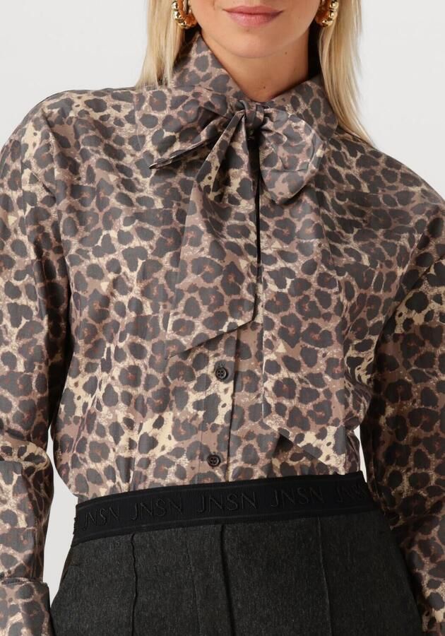 JANSEN AMSTERDAM Dames Blouses Kessa Blouse Wa 738 Necktie Bruin - Foto 3