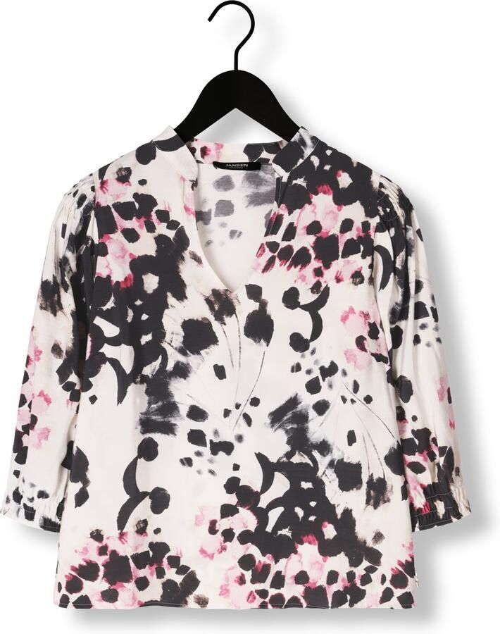 JANSEN AMSTERDAM Dames Blouses Manon Blouse Wam 199 3 4 Puffed Sleeve Multi