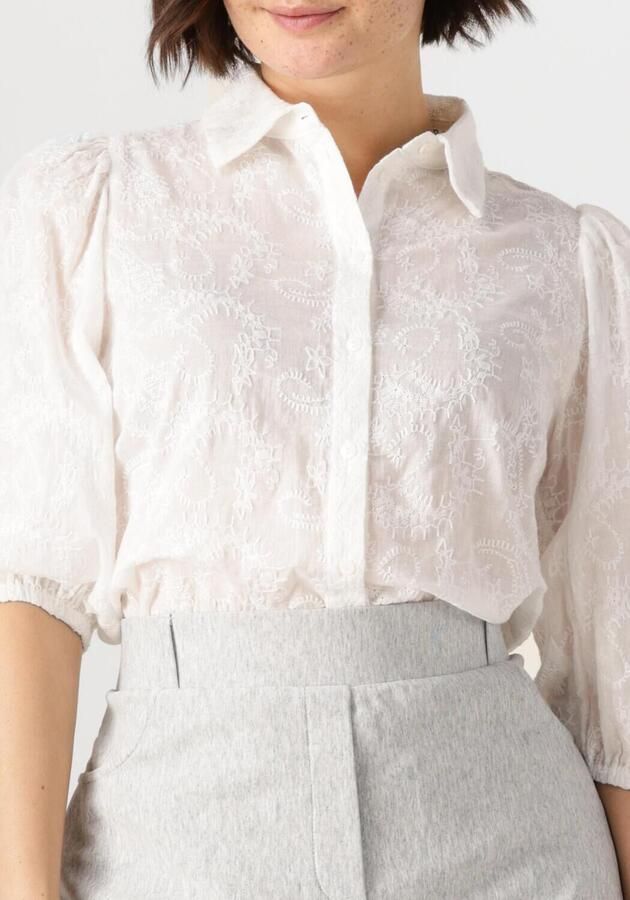 JANSEN AMSTERDAM Dames Blouses Ouma Blouse Wfe 722 3 4 Puffed Sleeve Wit - Foto 2