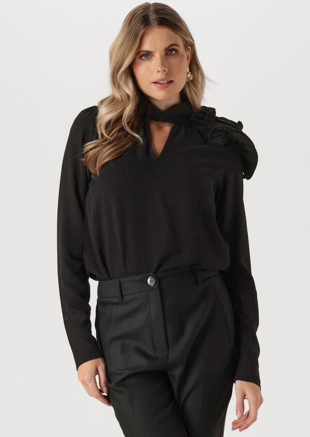 JANSEN AMSTERDAM Dames Blouses S181 Blouse Arlette Zwart - Foto 4