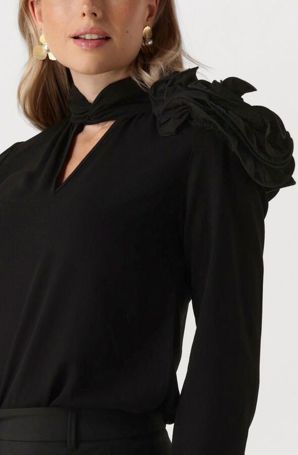 JANSEN AMSTERDAM Dames Blouses S181 Blouse Arlette Zwart - Foto 3