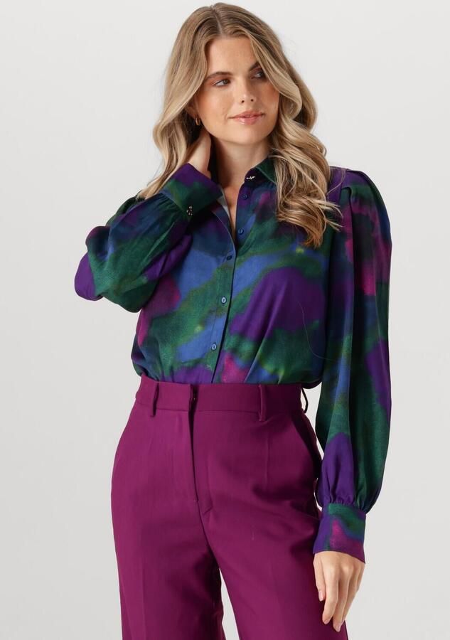 JANSEN AMSTERDAM Dames Blouses Wfp764 Blouse Amelia Blauw - Foto 4