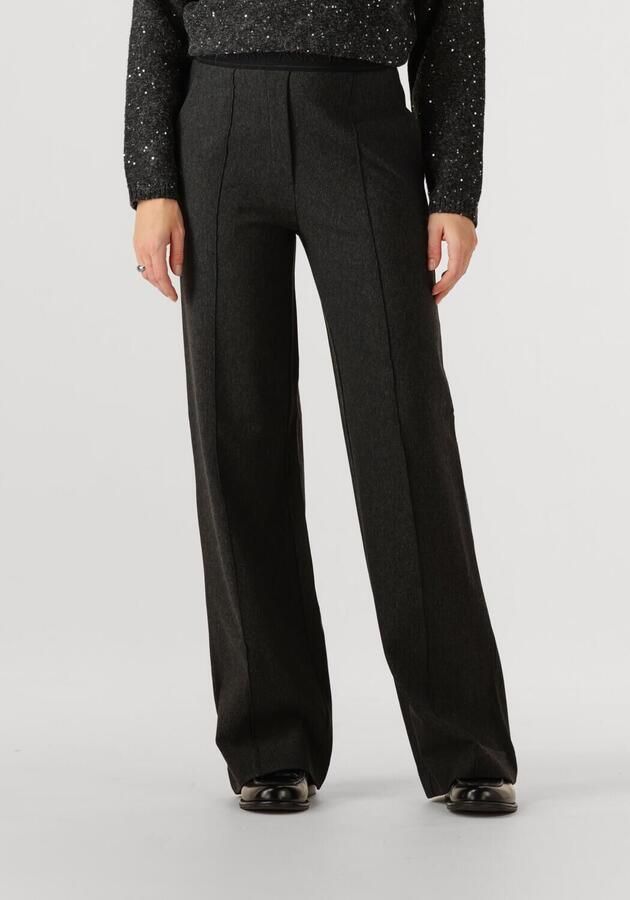 JANSEN AMSTERDAM Dames Broeken Ellen Broek Hvm 411 Wide Leg Elastique Logo Waistband Donkergrijs - Foto 4