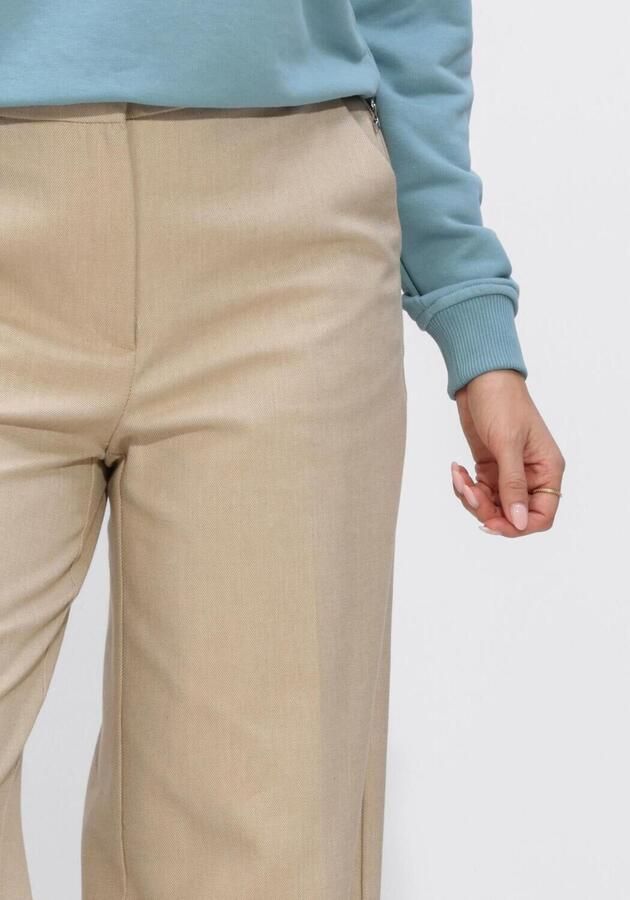 JANSEN AMSTERDAM Dames Broeken Nienke Broek 407 Long Wide Leg Beige - Foto 3